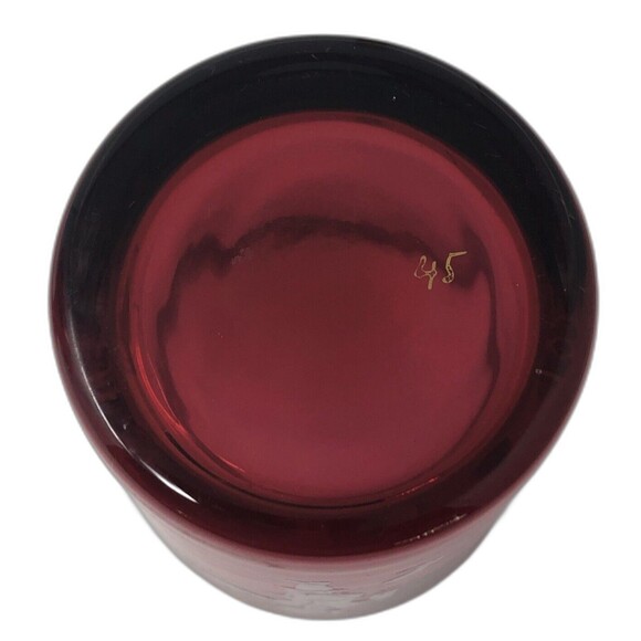 Mary Gregory Cranberry Glass Tumble Up Vintage Boy w/Bird Carafe & Tumbler Set - Picture 8 of 12